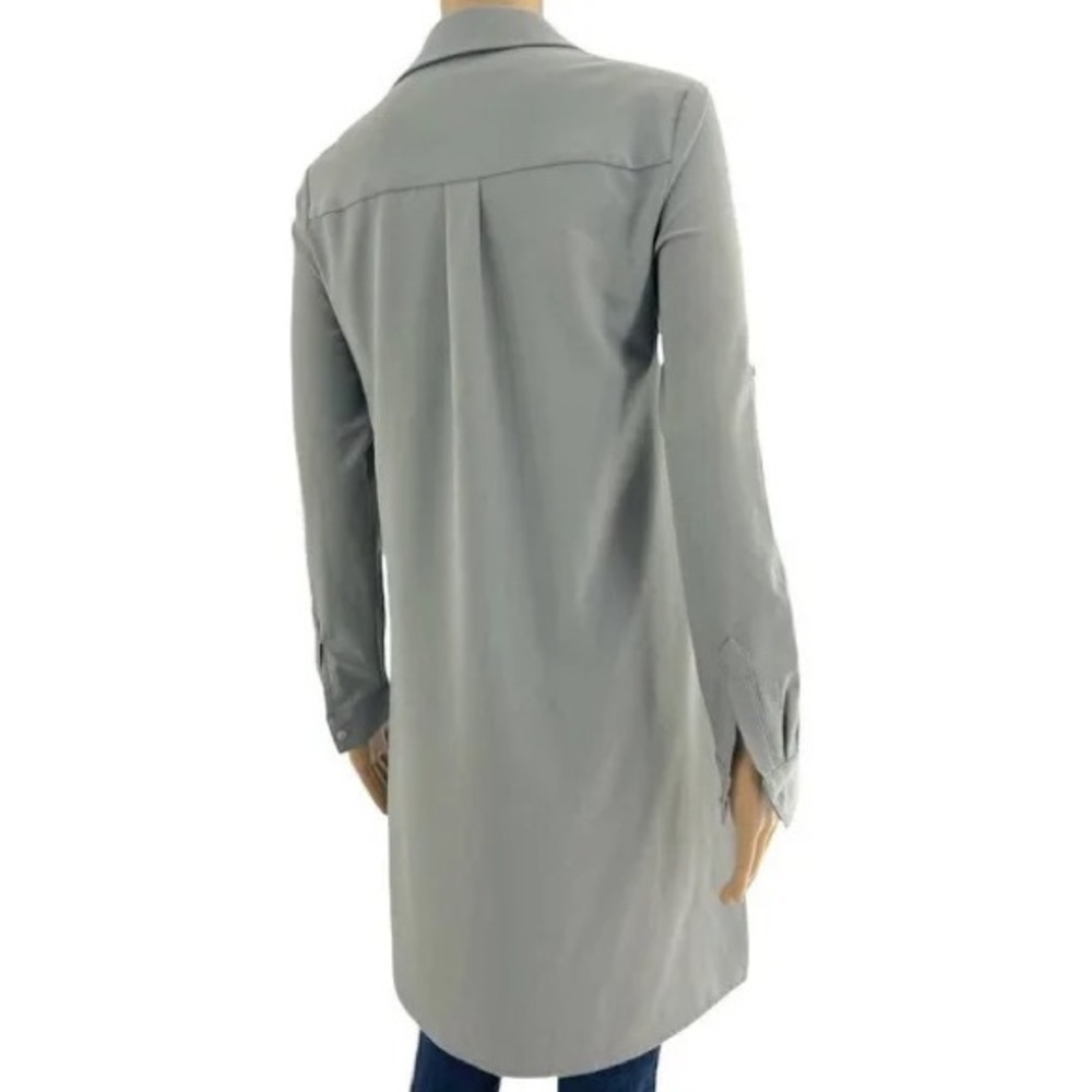 Grace Elements Grey Roll-Tab-Sleeve Button-Down S… - image 6